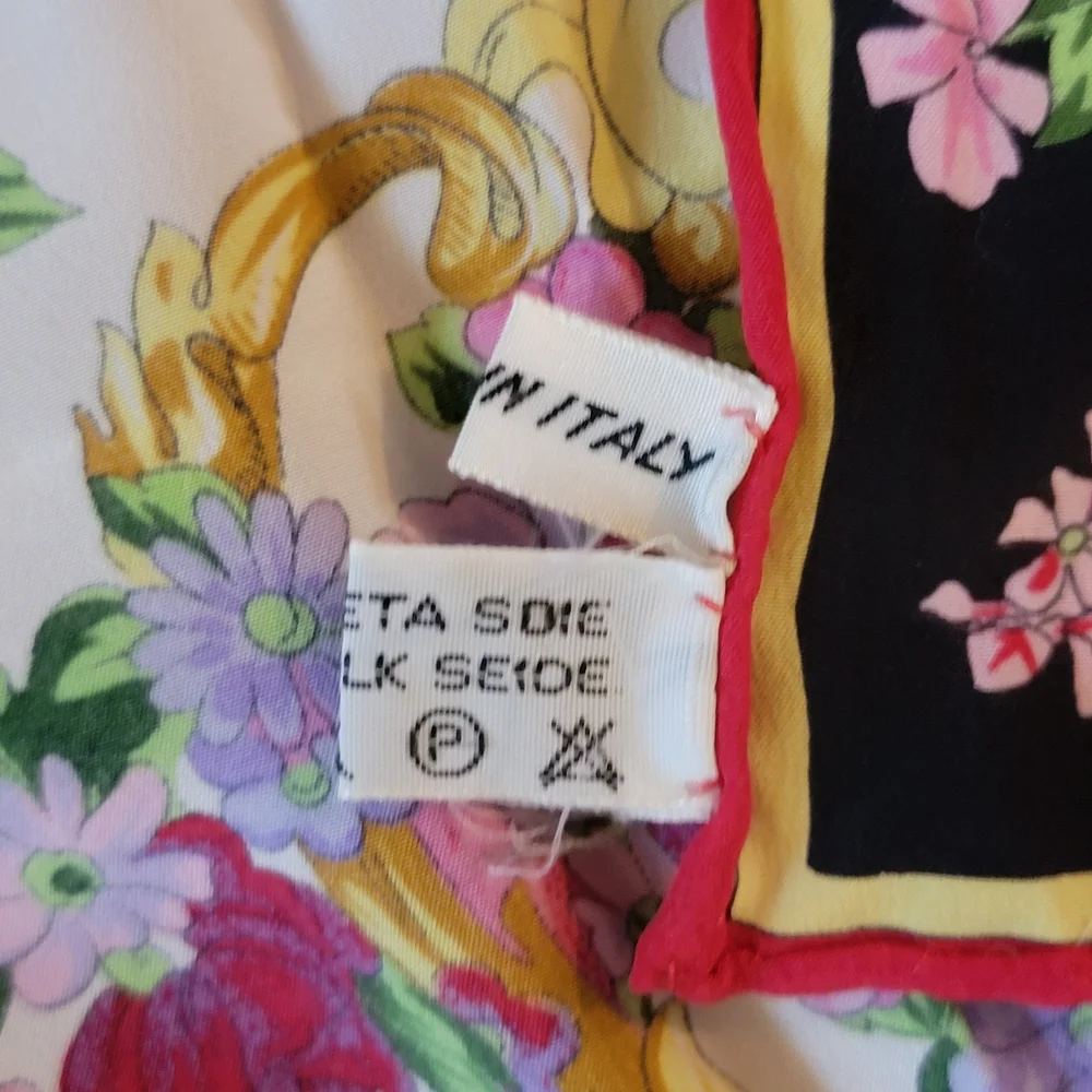 Christian Dior Floral Pattern Silk Scarf